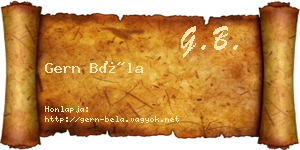 Gern Béla névjegykártya